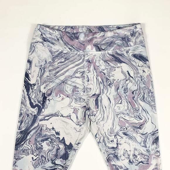 White Marbled Stretch High Waist Leggings - Picture 5 of 8